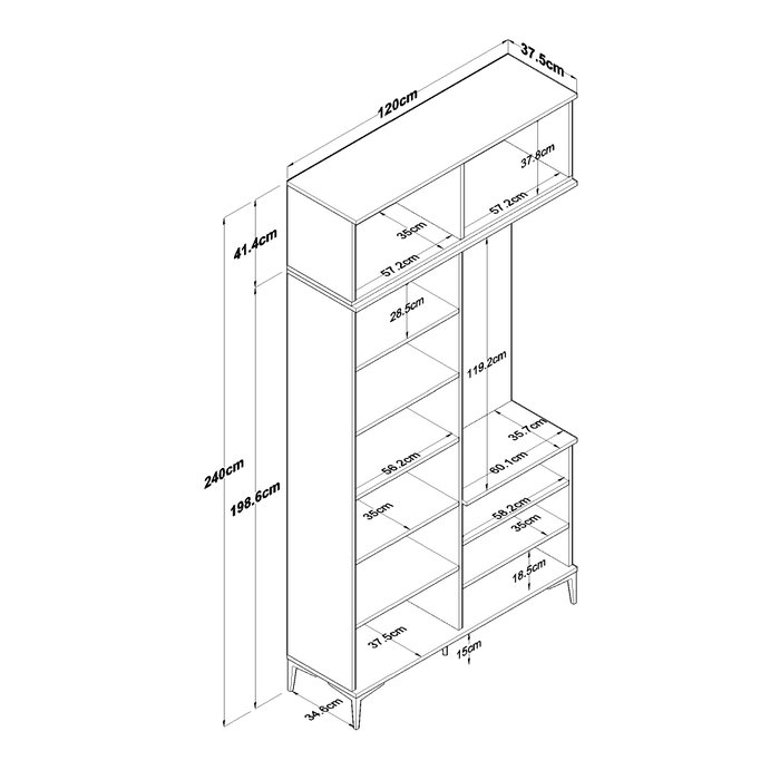 Hanah Home Soporte de Entrada EA153 - 4633 Nogal y Blanco